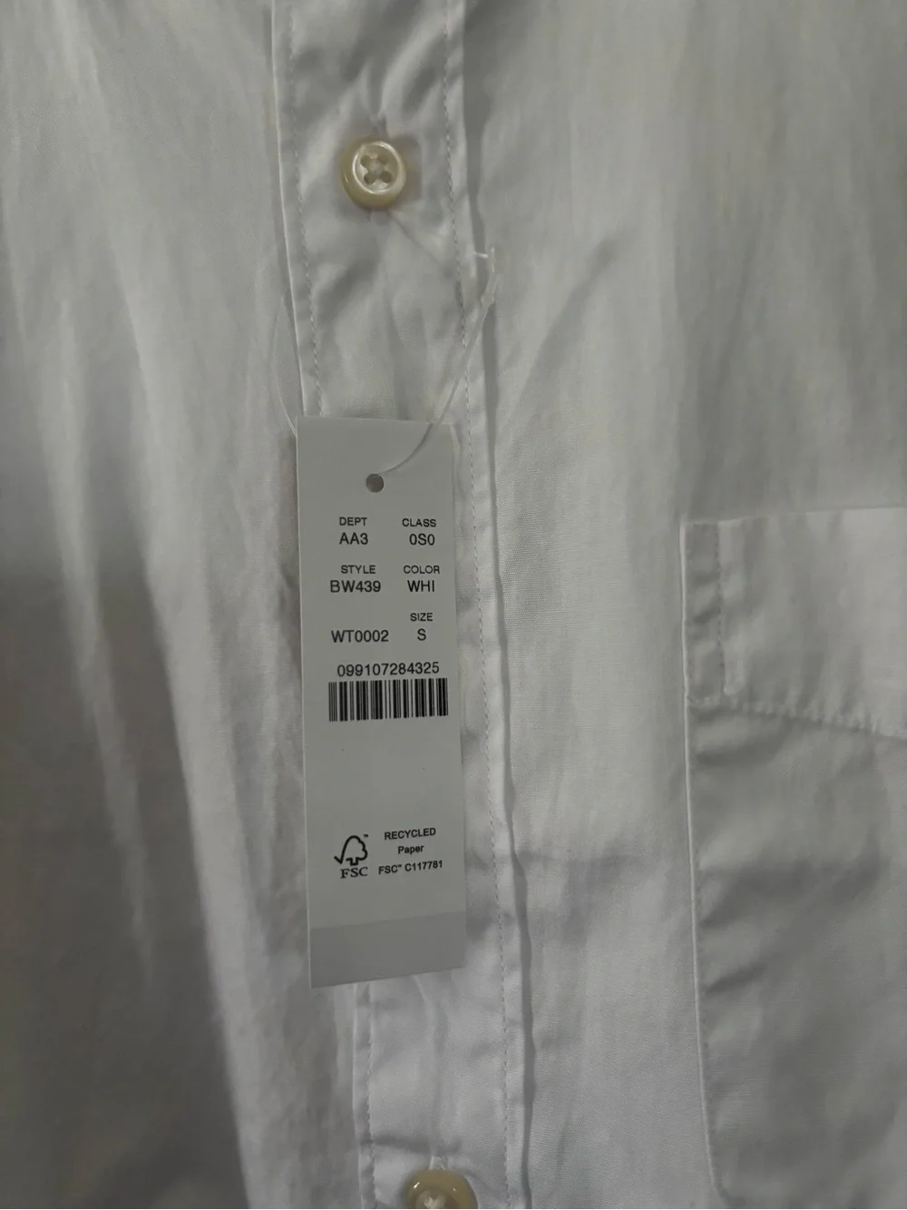 J. Crew Secret Wash Cotton Poplin White Button-Down Shirt
